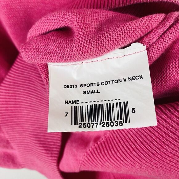 Barbour Size Small V-Neck Cotton Pullover Sweater Pink Rosewater - Picture 5 of 5